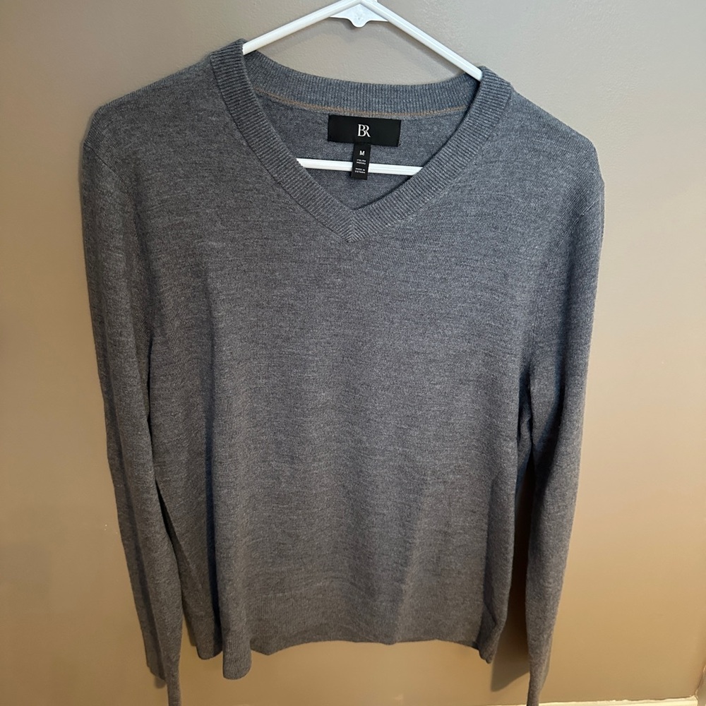 Banana Republic Men's Charcoal V-Neck Sweater